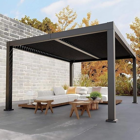 PeakPursuit Louvered Pergola with Adjustable Roof