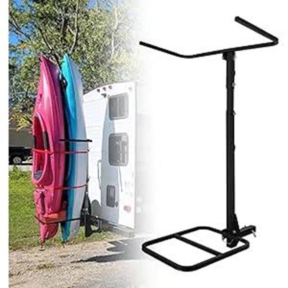 Adjustable RV Kayak Hitch Rack for 12' Kayaks