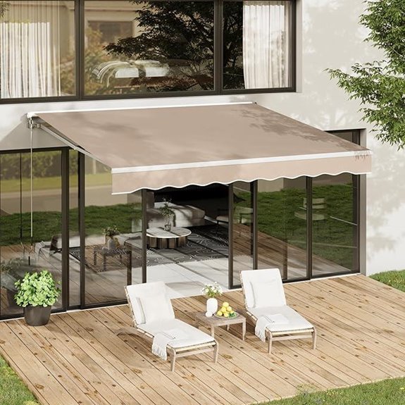 AECOJOY 13'x10' Manual Retractable Patio Awning