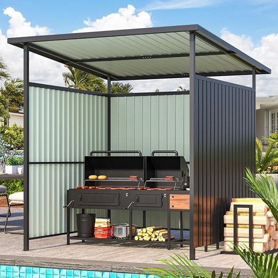 AECOJOY 6'x6' Metal Grill Gazebo for Outdoors