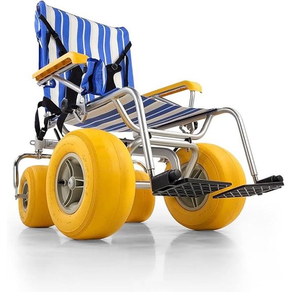 TerraWheels All-Terrain Wheelchair for Beach and Outdoor Use Blue