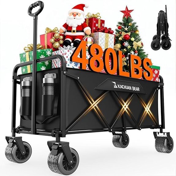 Large Collapsible Wagon with All-Terrain Wheels