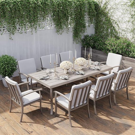 HAPPATIO 9-Piece Aluminum Patio Dining Set
