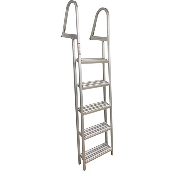 Marine Pontoon Boat Dock Aluminum 5-Step Ladder
