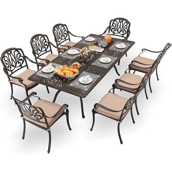 9-Piece Aluminum Patio Dining Set with Cushions