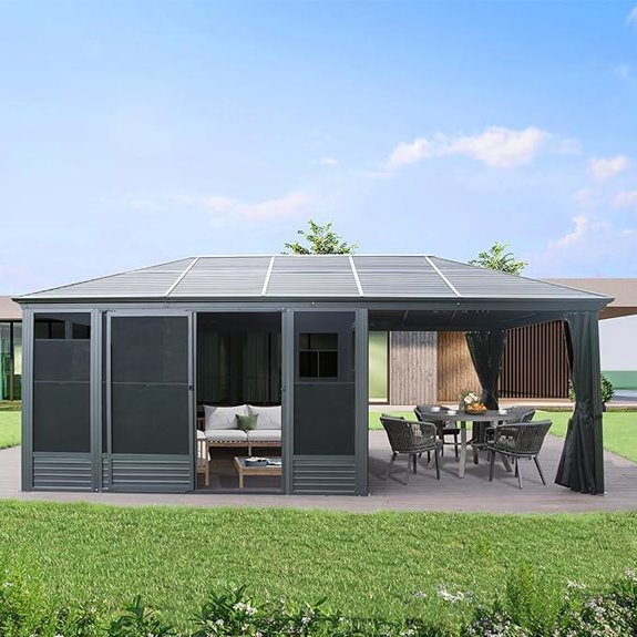 Domi Aluminum Gazebo with Doors & Screens