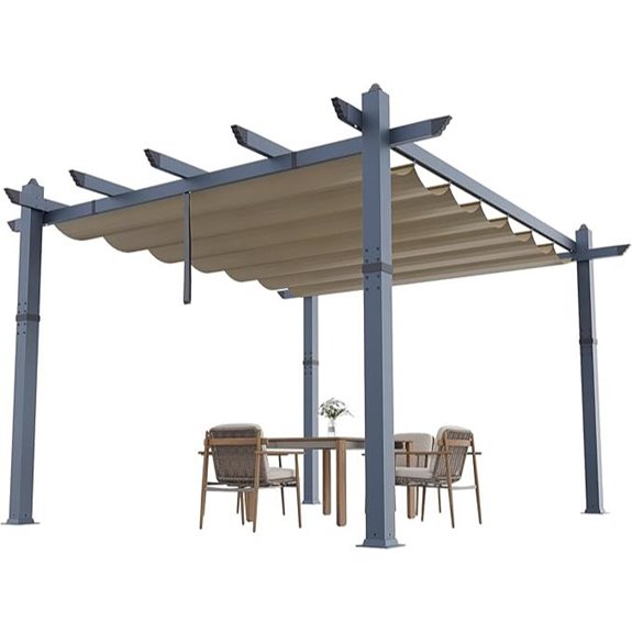 GarveeLife Aluminum Pergola with Canopy for Outdoors