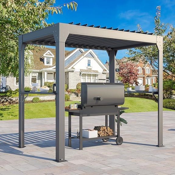 8x5 Aluminum Pergola with Rainproof Roof