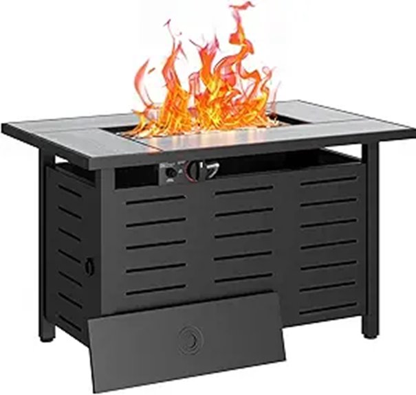 Aoxun 42 Propane Fire Pit Table with Lava Rocks