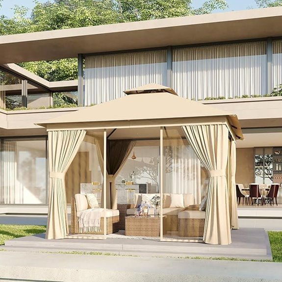 Aoxun 10'x10' Outdoor Patio Gazebo with Mosquito Net