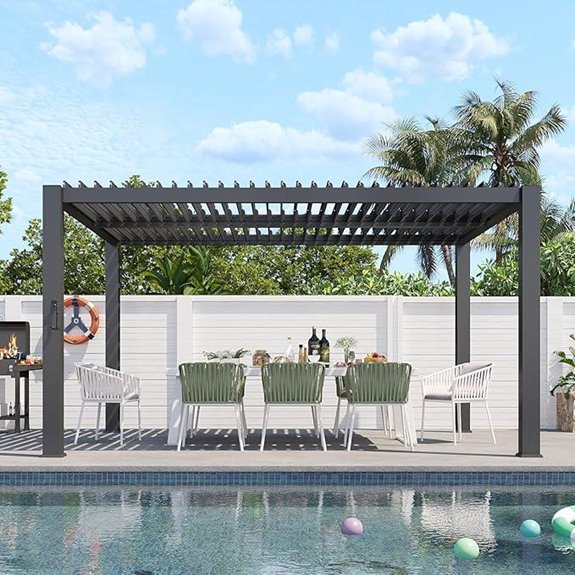 Aoxun 10'x13' Adjustable Metal Pergola for Outdoors