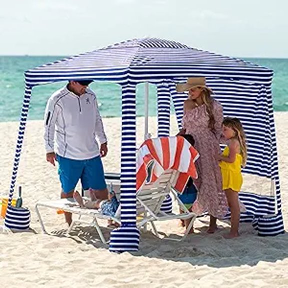 AMMSUN Beach Cabana with Side Wall Sun Shade