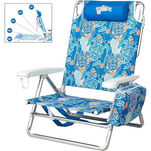 Old Bahama Bay Reclining Beach Chair with Cooler