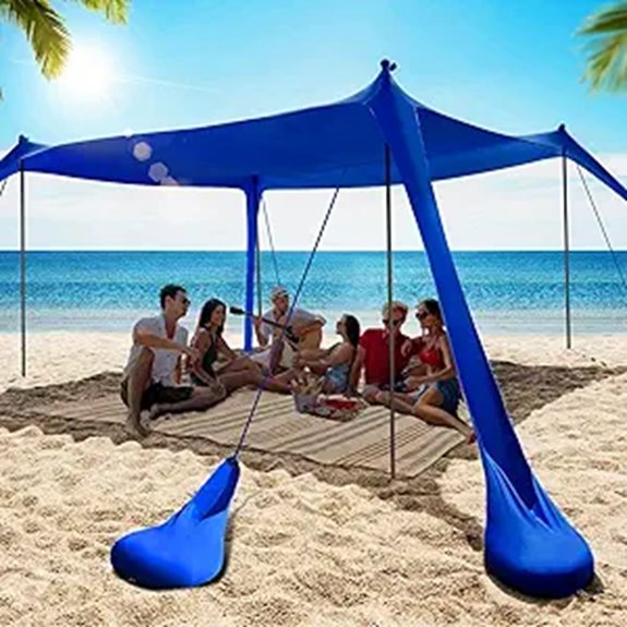Beach Tent Sun Shelter with Sandbags and UPF 50