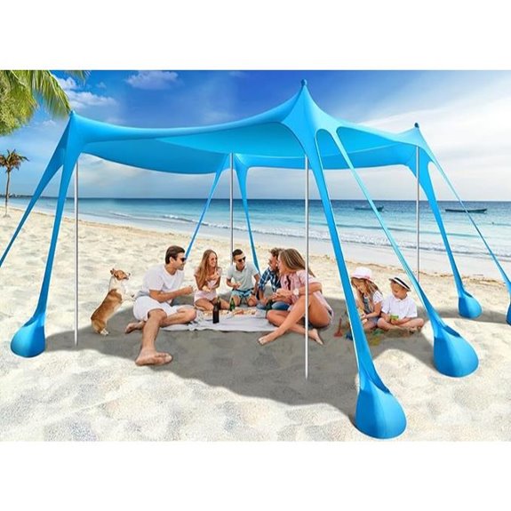 Rhino Valley Beach Tent with Sandbags and Poles