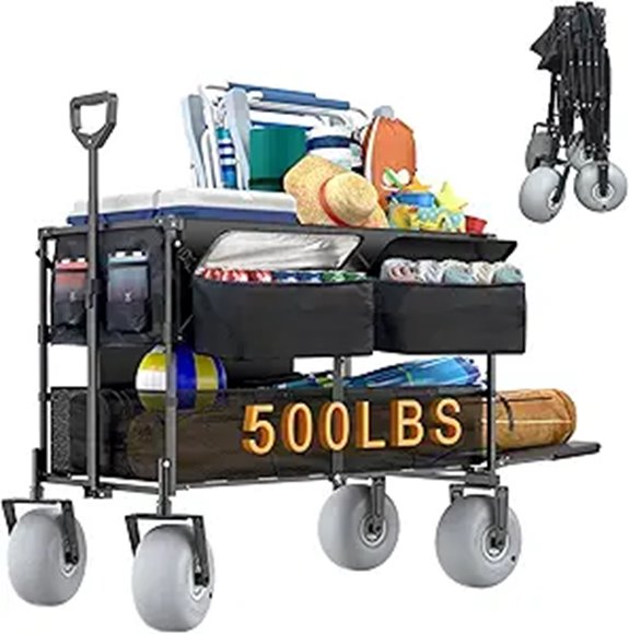 GDLF Beach Wagon with Balloon Wheels and Collapsible Frame