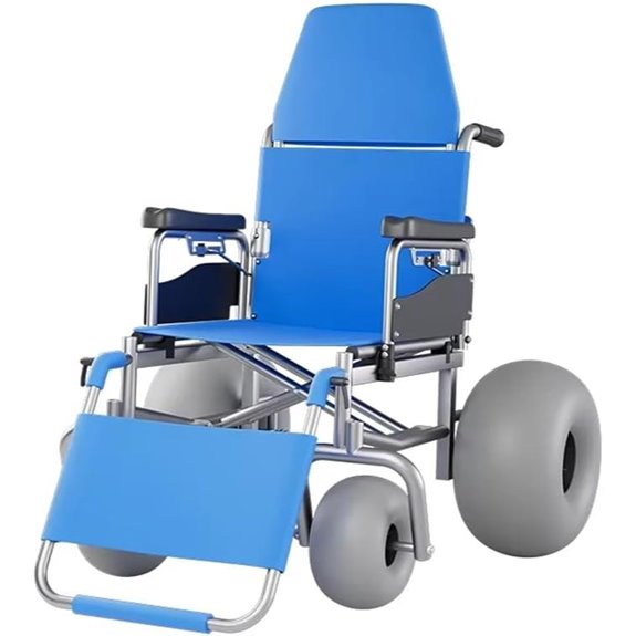 Beach Wheelchair with Balloon Tires and Recline