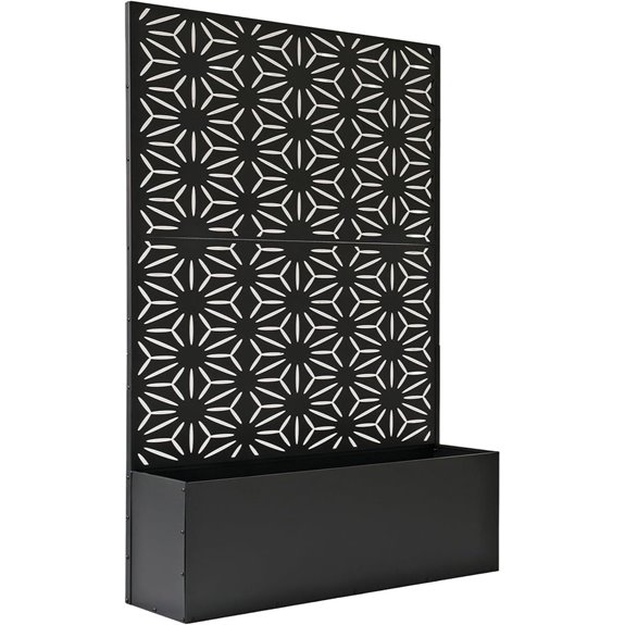 Black Freestanding Metal Privacy Screen Divider