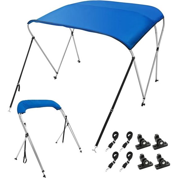 VEVOR 3 Bow Bimini Boat Cover (6 ft Blue)