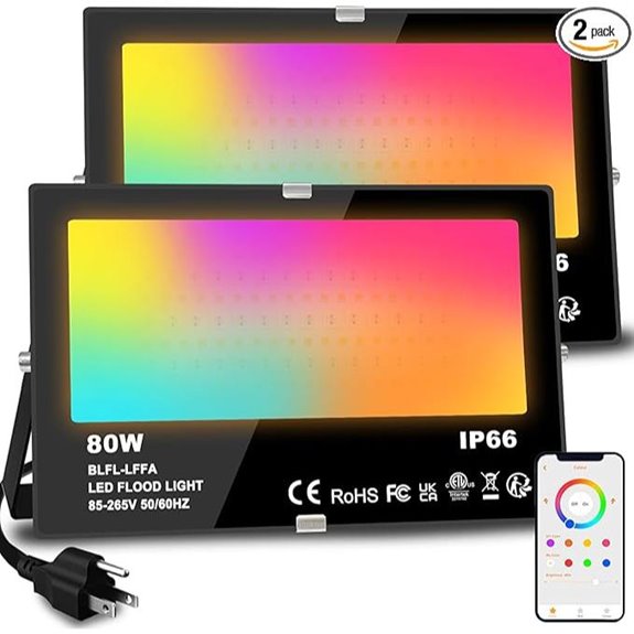MELPO 800W RGB LED Flood Lights (2-Pack)