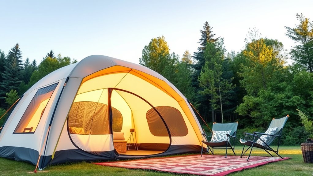 camping tent size and features