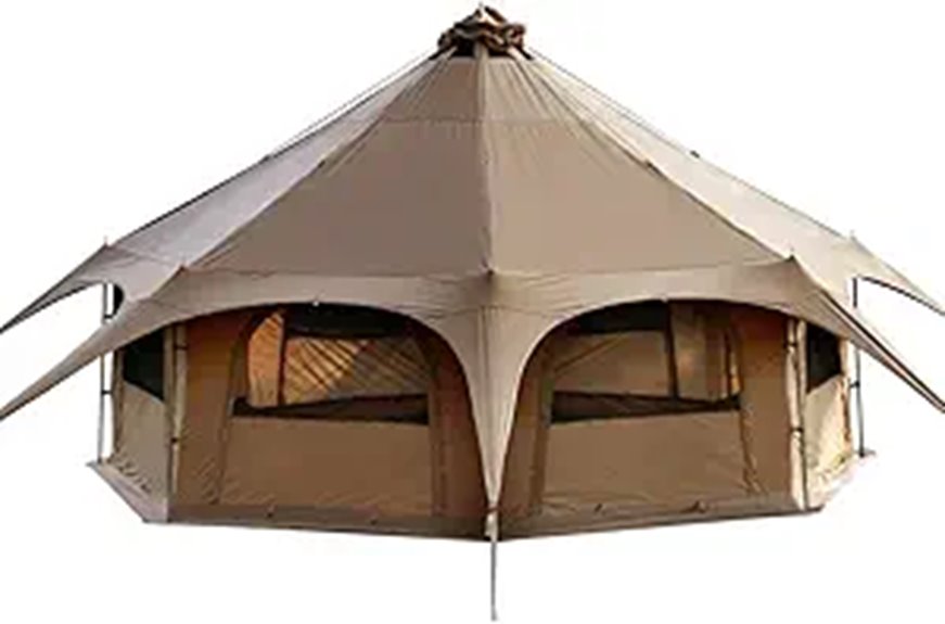 MC TOMOUNT Canvas Bell Tent with Stove Jack