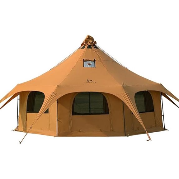 TOMOUNT Canvas Bell Tent with Stove Jack 16.4ftx9.2ft