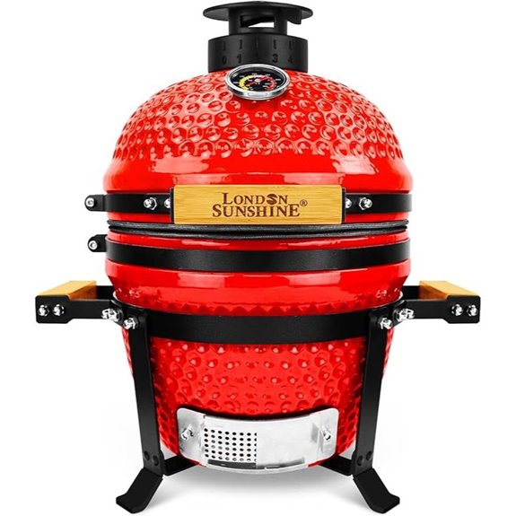 Upgraded 13 Ceramic Kamado Grill with Air Vent