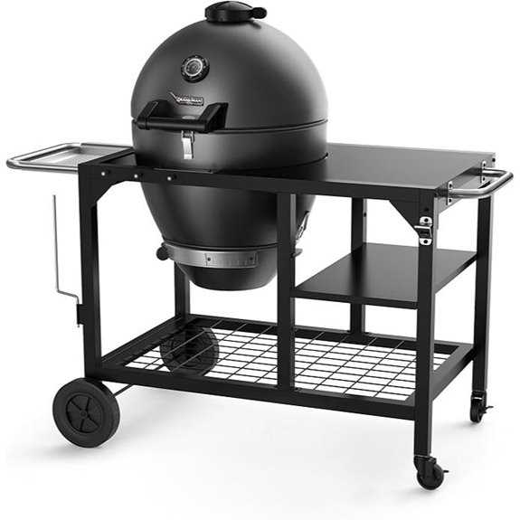 Brand-Man Charcoal Grill & Smoker with Prep Table