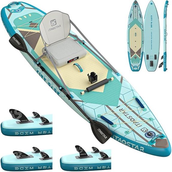 City Park 12'×35 Inflatable Paddle Board with Seat