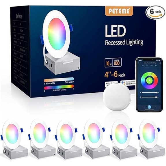 Peteme 4-Inch Color Changing Recessed Ceiling Light