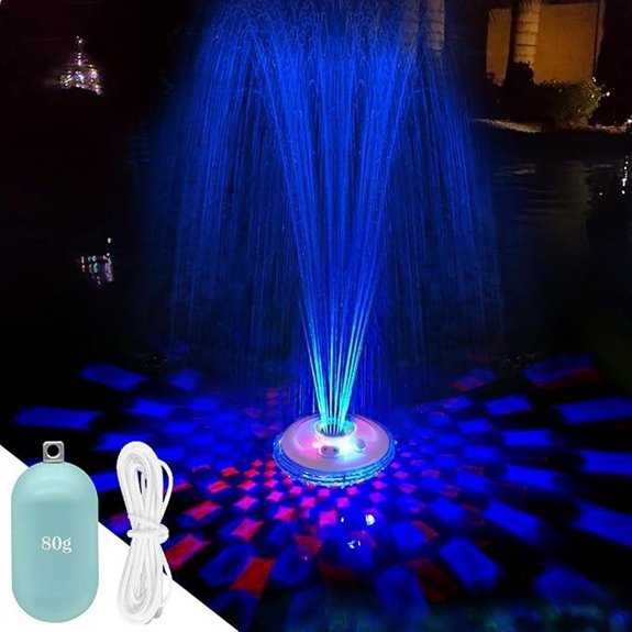Floating Pool Fountain with Lights and Spray Modes