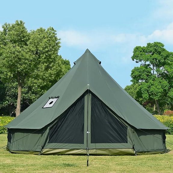 Cotton Canvas Bell Tent with Stove Jack