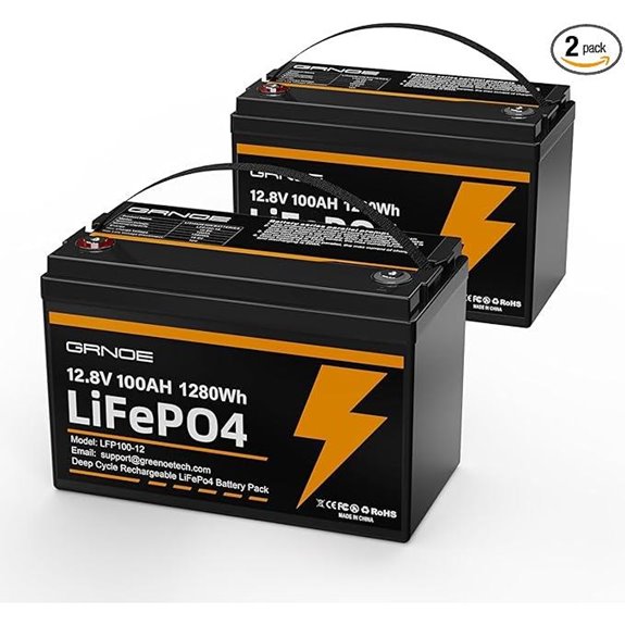2-Pack 12V 100Ah LiFePO4 Lithium Batteries
