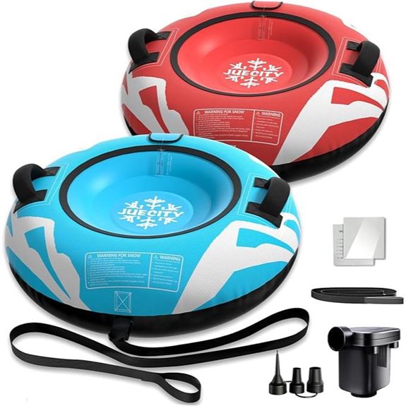 Heavy Duty Inflatable Snow Tube with Pump and Cover