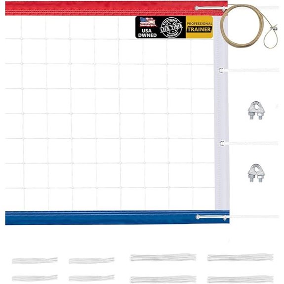 Professional Volleyball Net with Steel Cable and Weather Resistance