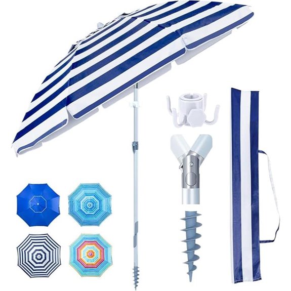 Tempera Heavy Duty High Wind Beach Umbrella