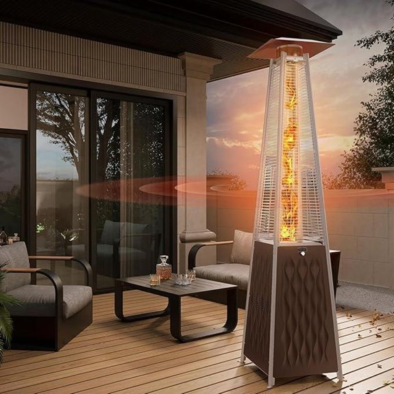 EAST OAK 48,000 BTU Propane Pyramid Patio Heater