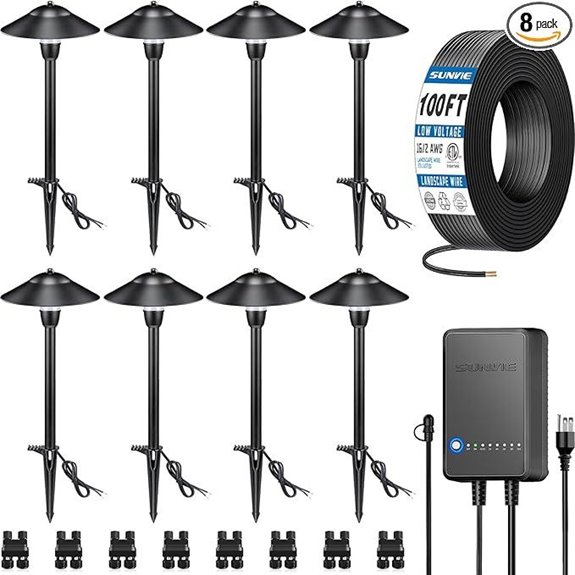 SUNVIE 8-Pack LED Pathway Lighting Kit with Transformer