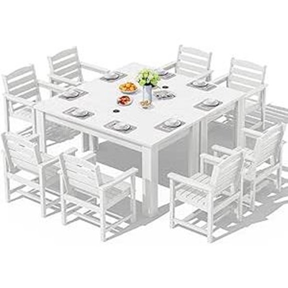 SERWALL 8-Person Patio Dining Set with Umbrellas