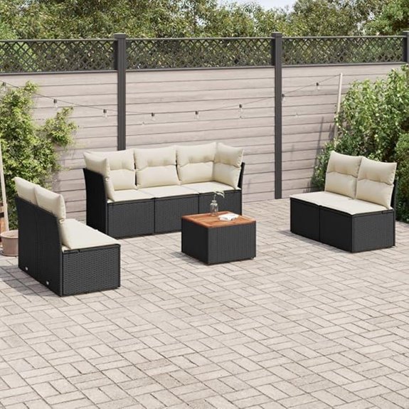 8-Piece Modular Garden Sofa Set with Cushions