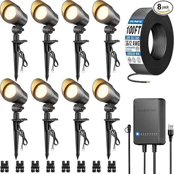 SUNVIE 8-Pack Low Voltage Landscape Lighting Kit