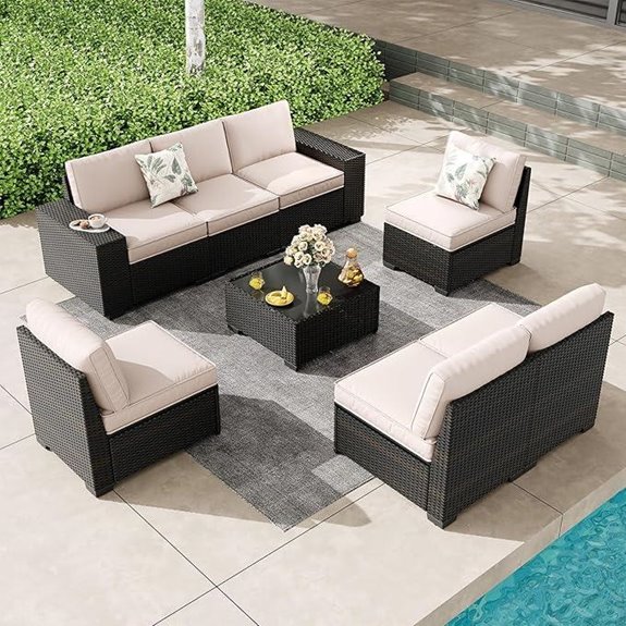 8-Piece Patio Furniture Set with Cushions