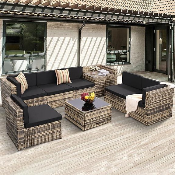 8-Piece Outdoor Wicker Patio Furniture Set