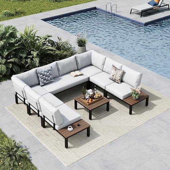 MFSTUDIO 8-Seat Outdoor Patio Furniture Set