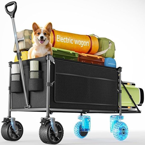 Dual Motor Electric Wagon Cart with Remote and All-Terrain Wheels