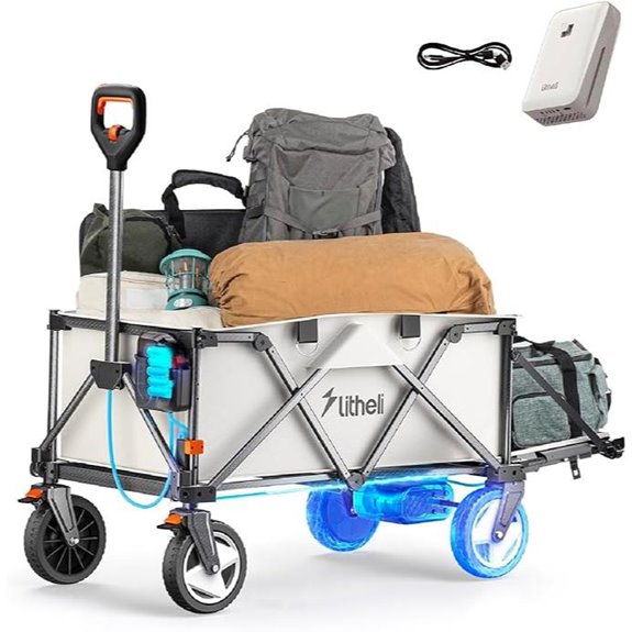 Litheli Electric Wagon Cart with Battery and All-Terrain Wheels