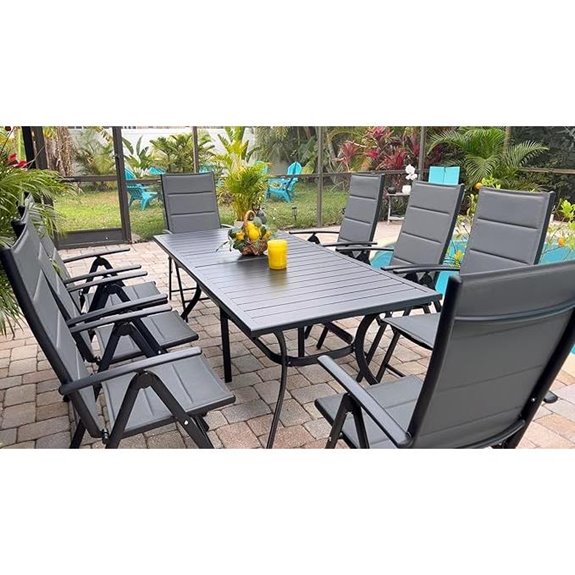 Purple Leaf 8-Piece Aluminum Outdoor Dining Set