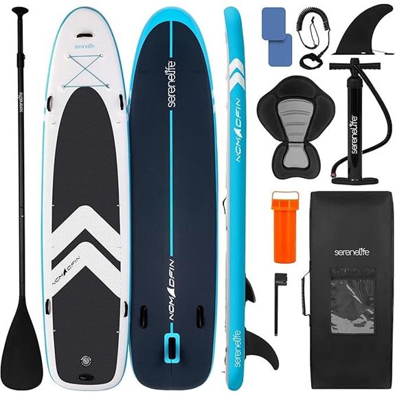 SereneLife 12’2” Inflatable Paddle Board for Family