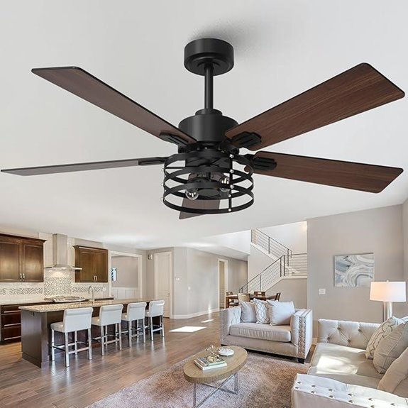 Farmhouse Ceiling Fan with Lights and Remote